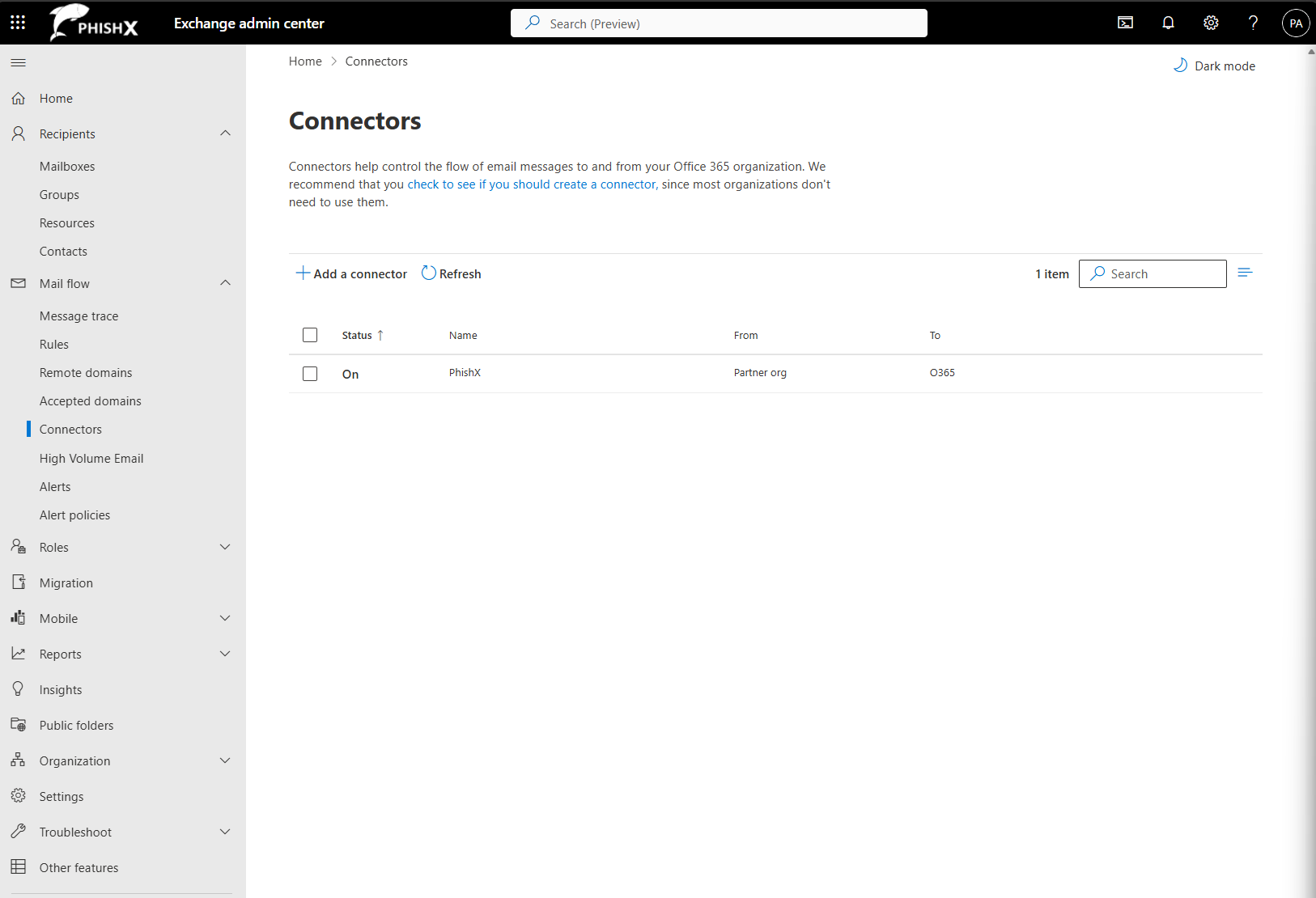 Exchange Admin Center